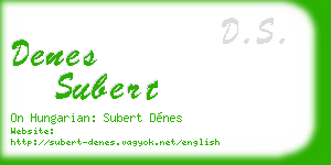 denes subert business card