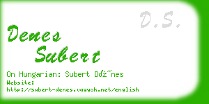 denes subert business card